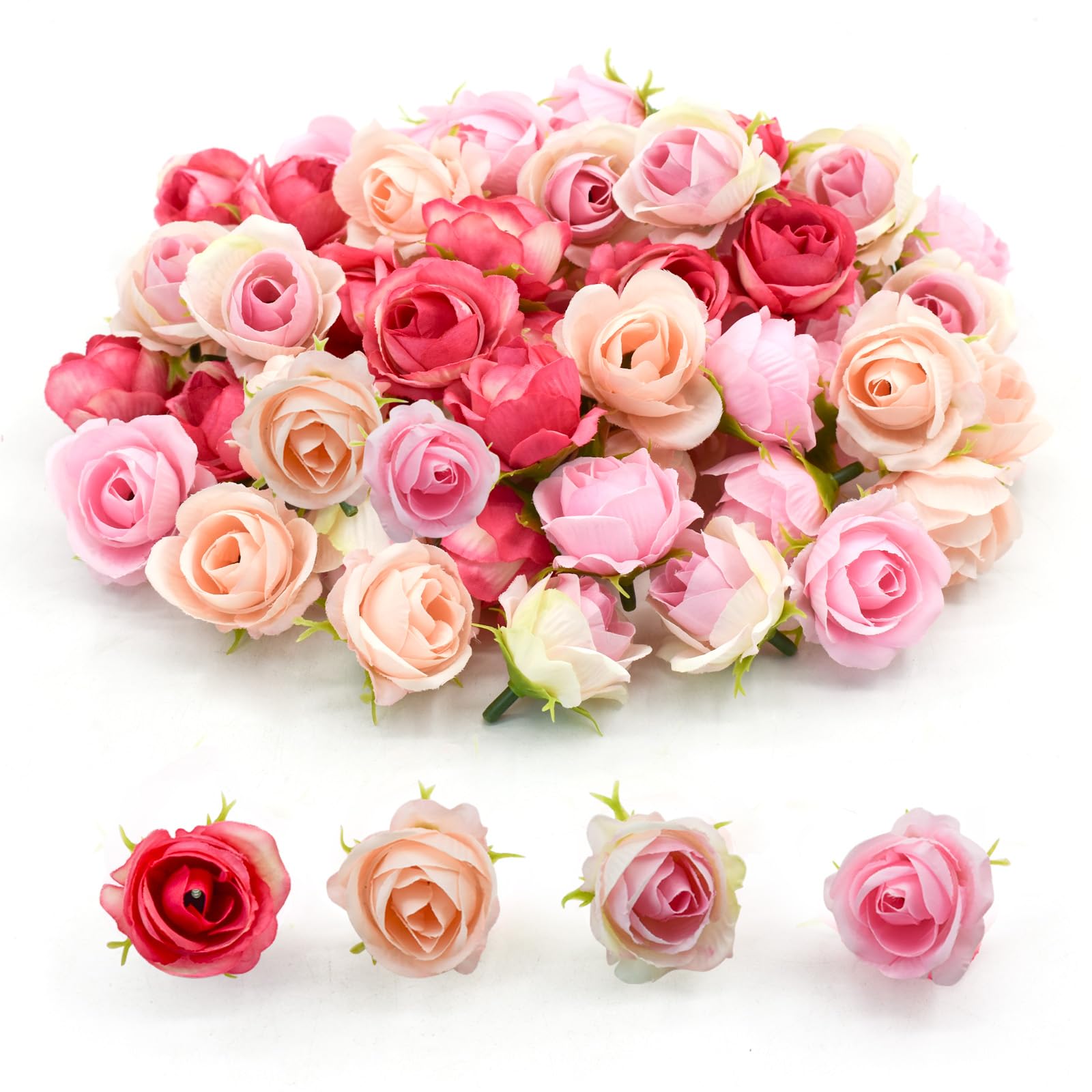 Bacucine 60 Stück künstliche Rosenblätter 1,6" mehrfarbige m