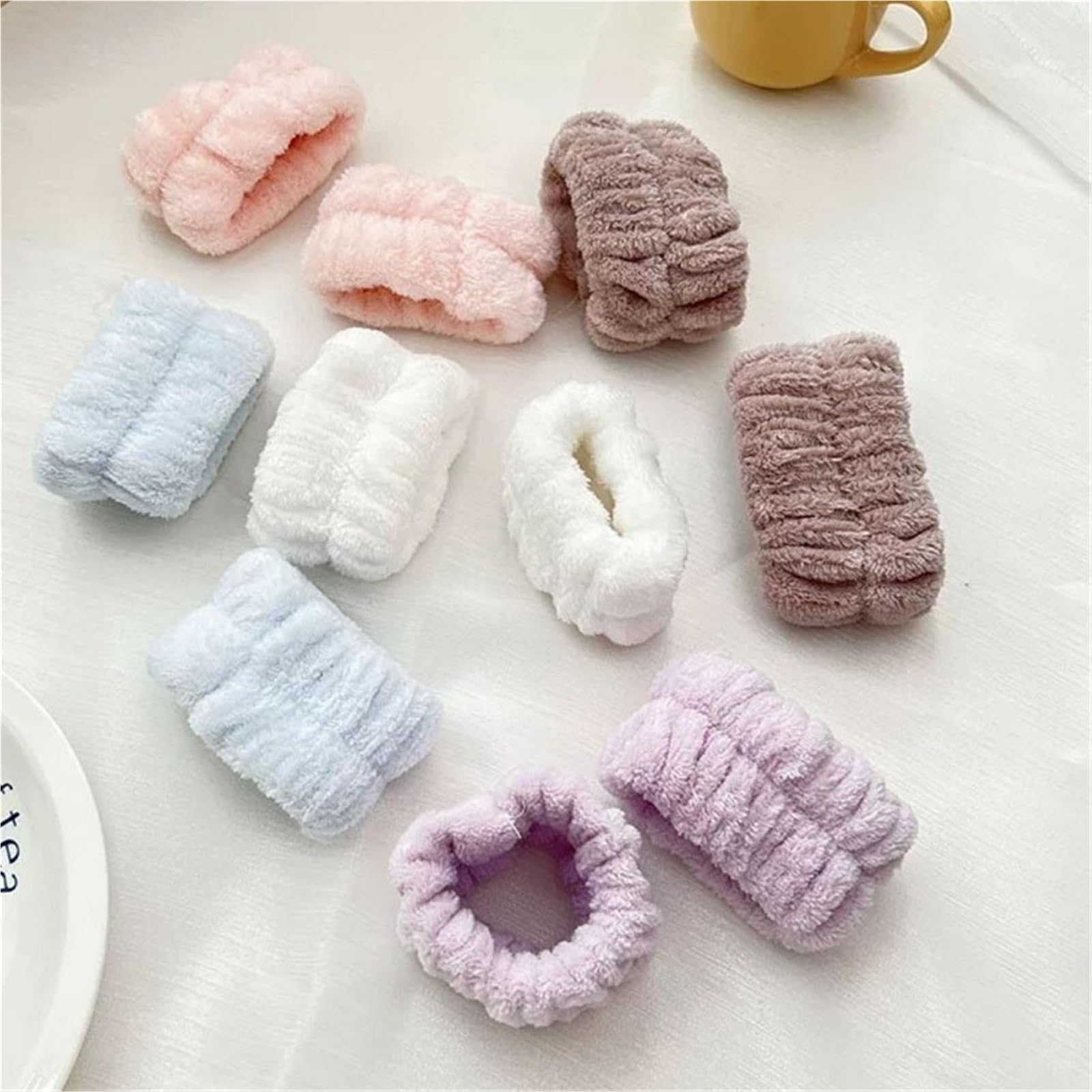 Diadema para maquillaje Conjunto de muñequeras for lavado cara, diademas for mujer, absorbentes impermeables, bandas for el cabello for y maquillaje(Miexd-3Sets)