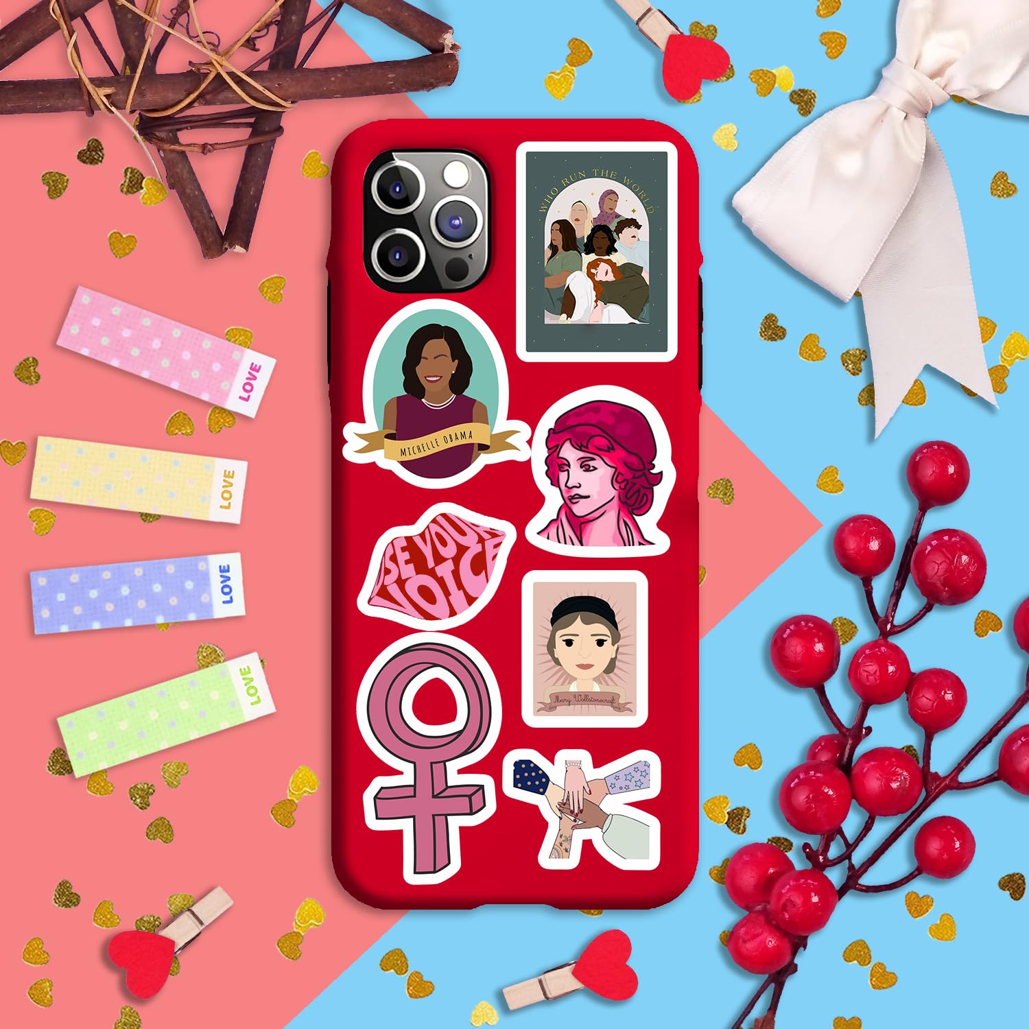 Adesivi Femministi per Bottiglie d'Acqua e Laptop - Favors a Tema Empowerment e Uguaglianza, Decalcomanie Impermeabili - Feminist Stickers