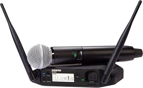 Shure GLX-D+ Sistema de micrófono inalámbrico digital profesional de doble banda para iglesia, karaoke, hasta 16 canales, micrófono vocal SM58,