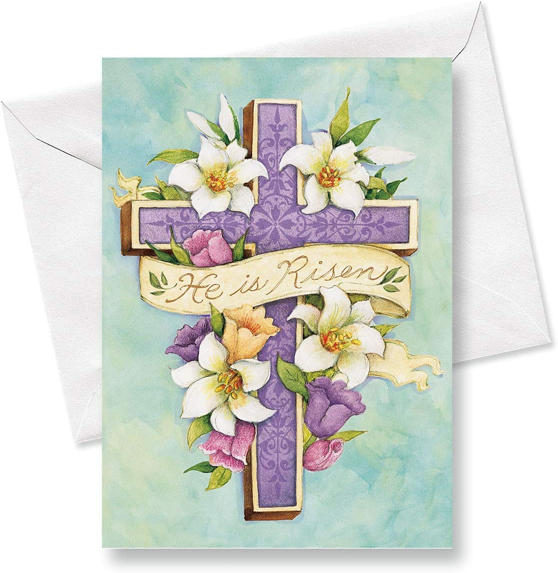 Current Easter Cross Religious Value Greeting Card Set - Value Pack of 8 Cards for Kids & Adults With White Envelopes, 1 Design Prints, Large 5" x 7" Greetings - Image 2