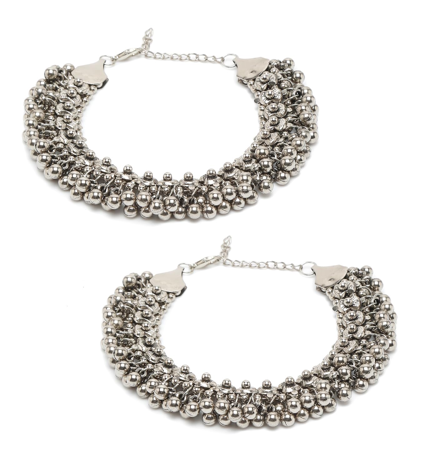 Jewellery German Silver Plated Stylish Handmade Payal Anklets for Girls and Women