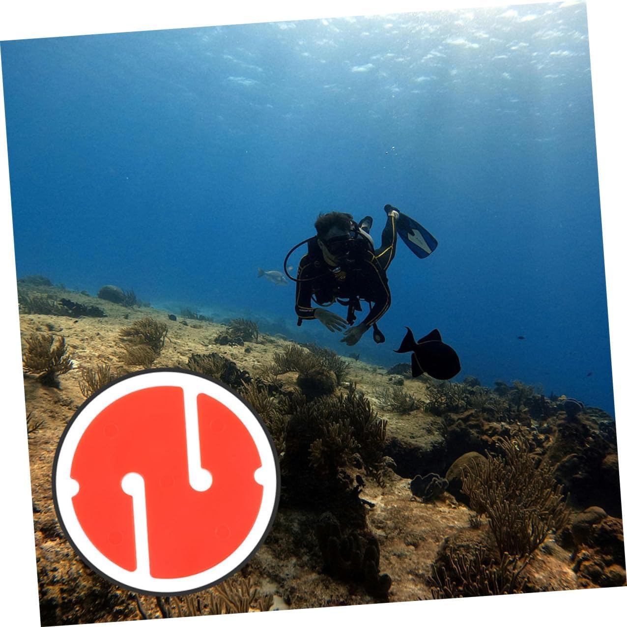 3pcs Cave Diving Line Marker Set Orange Round Scuba Diving Safety Buoys Underwater Guide Rope Indicators