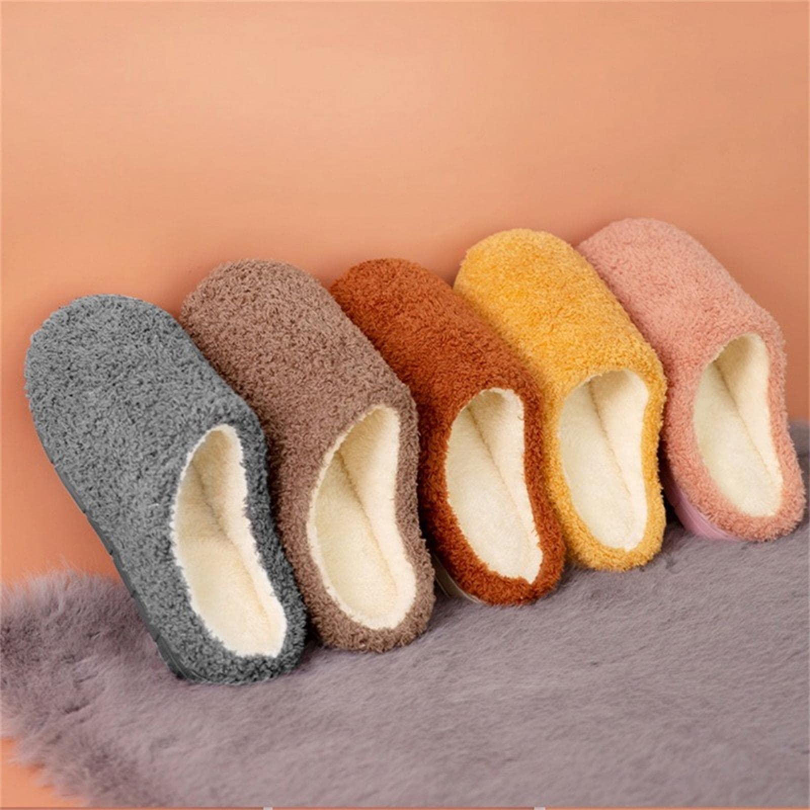 Pantuflas de Algodon Otoño Invierno Invierno Cálido Suave Suave Zapatillas Hombres Zapatos Planos De Piso De Interior