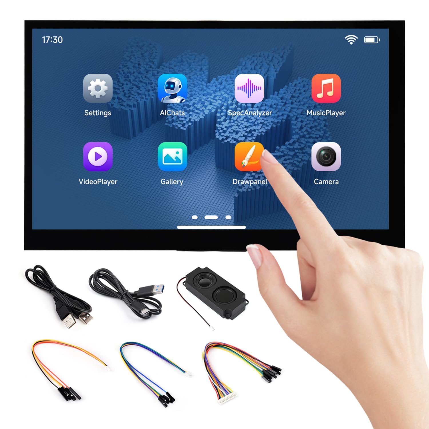 Waveshare ESP32-P4-WIFI6 7inch 5-Point Touch Display Development Board, Based On ESP32-P4 And ESP32-C6, 1024x600 Resolution, Supports Wi-Fi 6 / BT 5 (LE), without OV5647 Camera