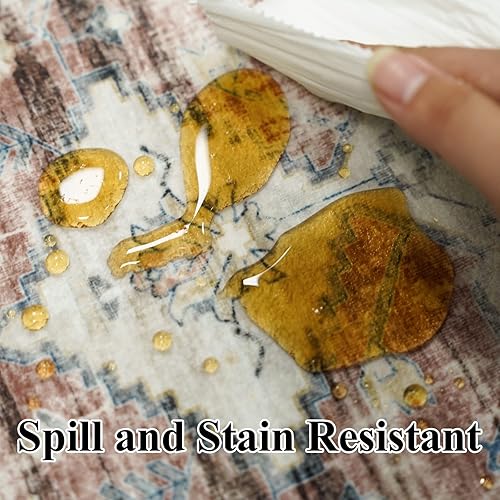 Miniatura 3 de RUUGME Alfombra lavable de 2 pies 6 x 12 pulgadas, alfombra vintage de cocina, resistente a las manchas, para sala de estar, dormitorio, cuarto de