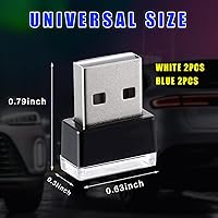 Vista 2 de Augeny 4 lámparas LED USB para el interior del automóvil, luz nocturna de decoración USB enchufable, kit de iluminación ambiental portátil