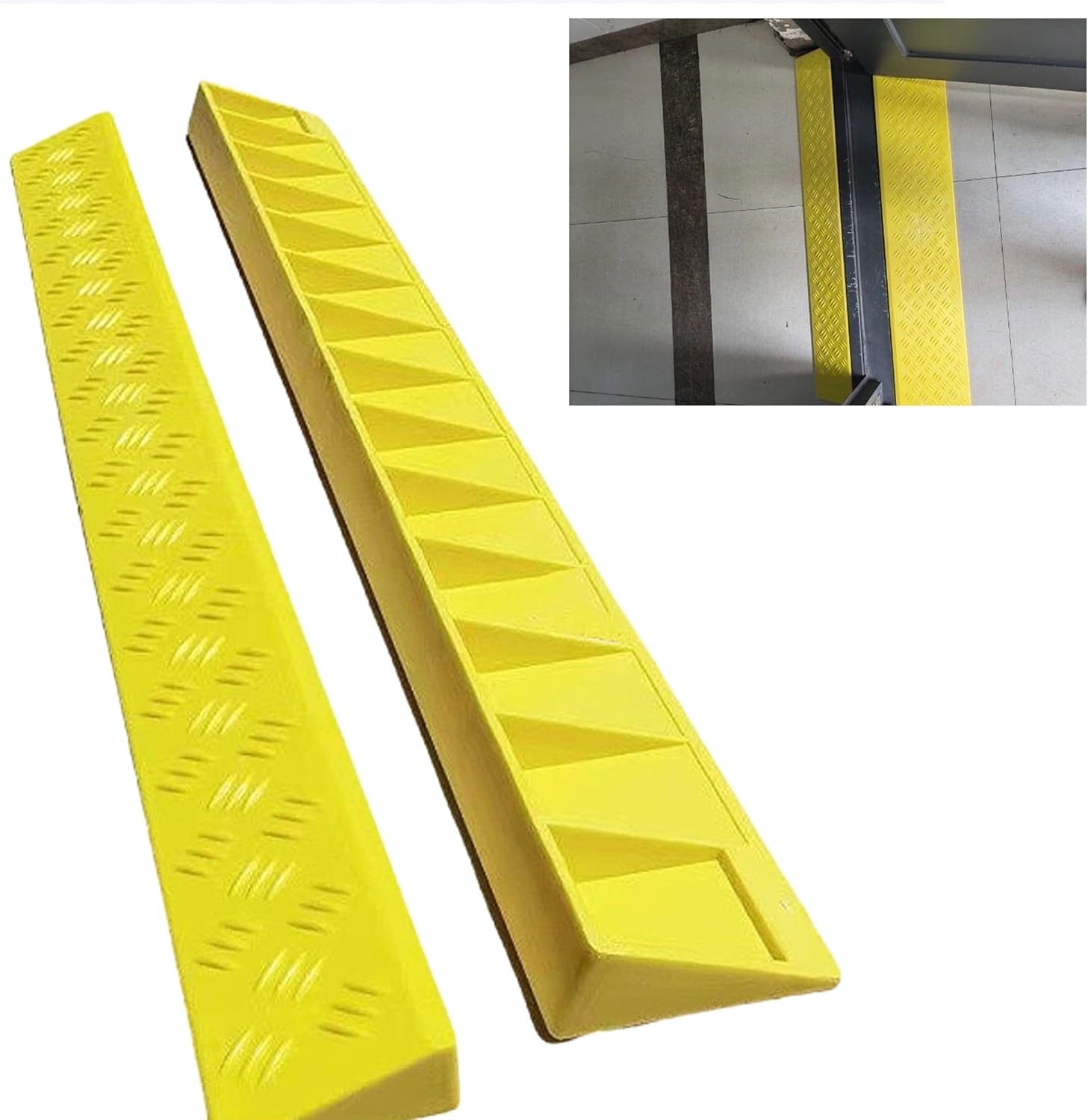Threshold Ramp, Entry Ramp Indoor Outdoor Doorway Curb Mat,Lightweight Loading Ramp Cushion with Non-Slip for Smooth Access(Black,100x20x9cm/39.4x7.9x3.5in)