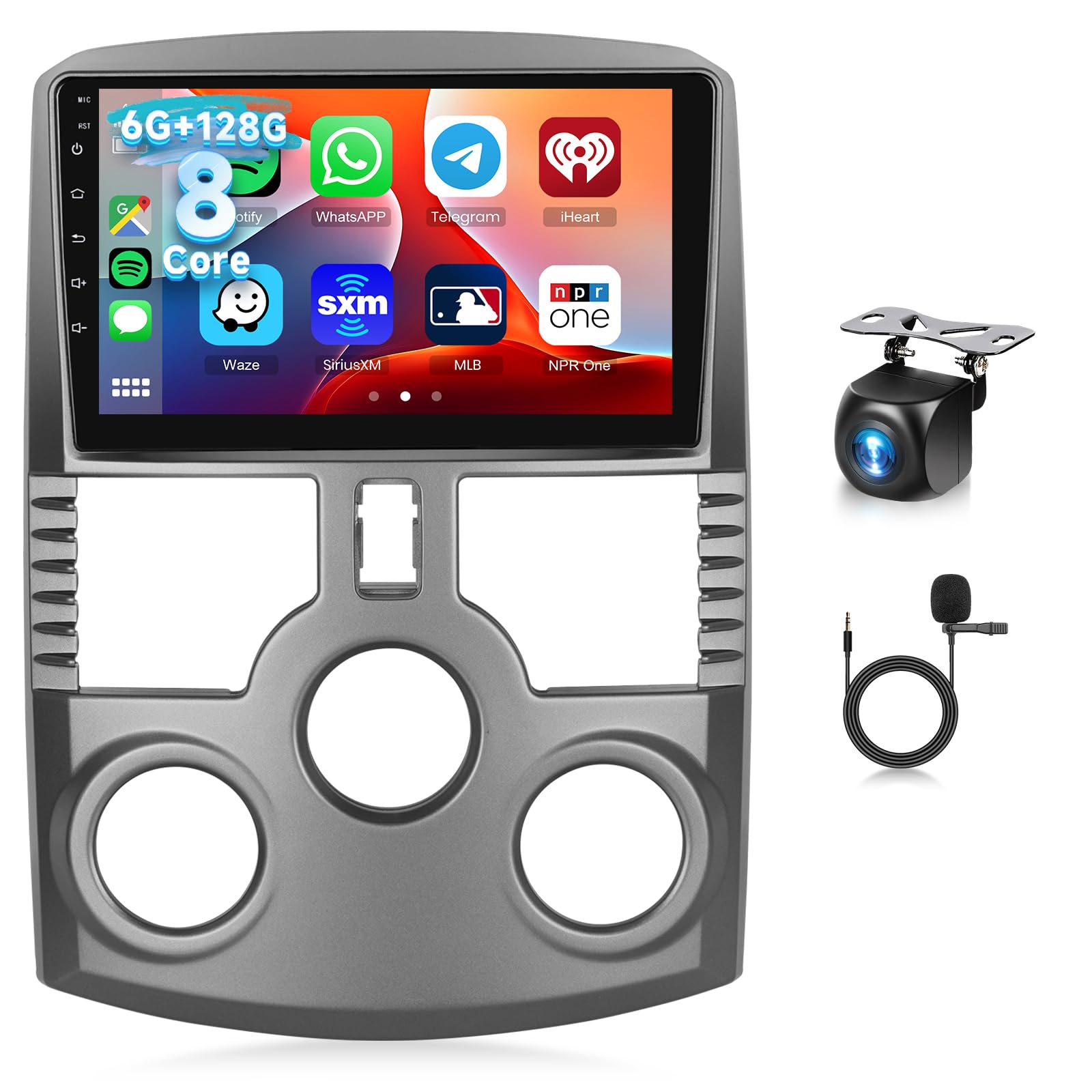 Hodozzy 6G+128G 8-Core Autoradio per Toyota Rush Daihatsu Terios 2006-2016 Android Autoradio Bluetooth GPS, 2 Din 9 Pollici Touchscreen CarPlay Android Auto Wireless, WiFi DSP Radio FM RDS Telecamera