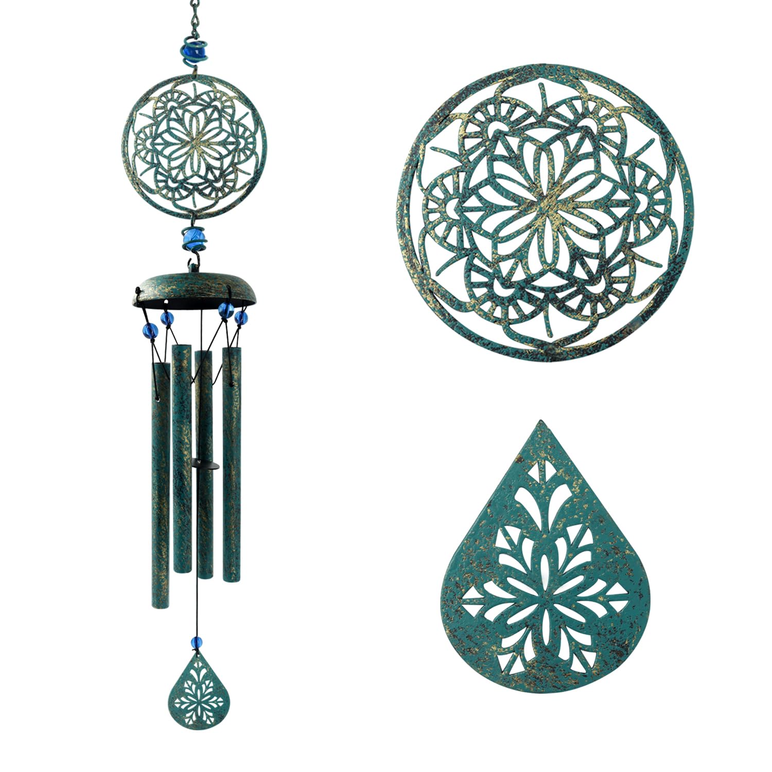 Howarmer Wind Chimes for Outside Zen Atmosphere Wind Chime Windchime Outdoors for Outdoor Garden Patio Decor with Mandala Design Windchime Gifts for