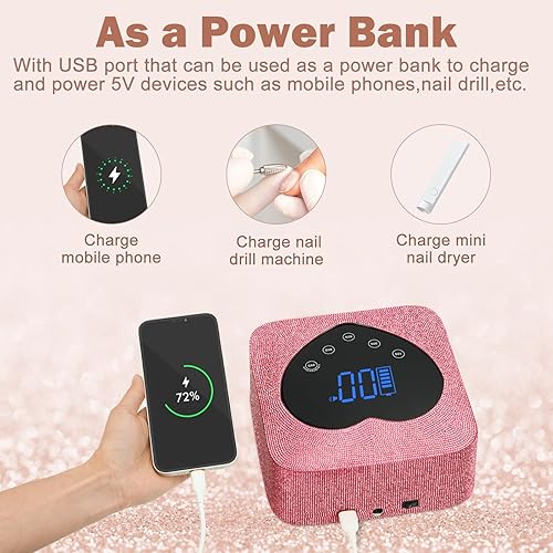 Miniatura 10 de Lámpara de uñas LED UV, inalámbrica de 72 W, portátil, luz ultravioleta recargable para uñas de gel, esmalte y acrílico, lámpara de esmalte de gel