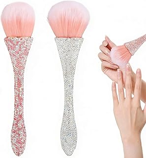 2 cepillos de polvo para arte de uñas, pincel...