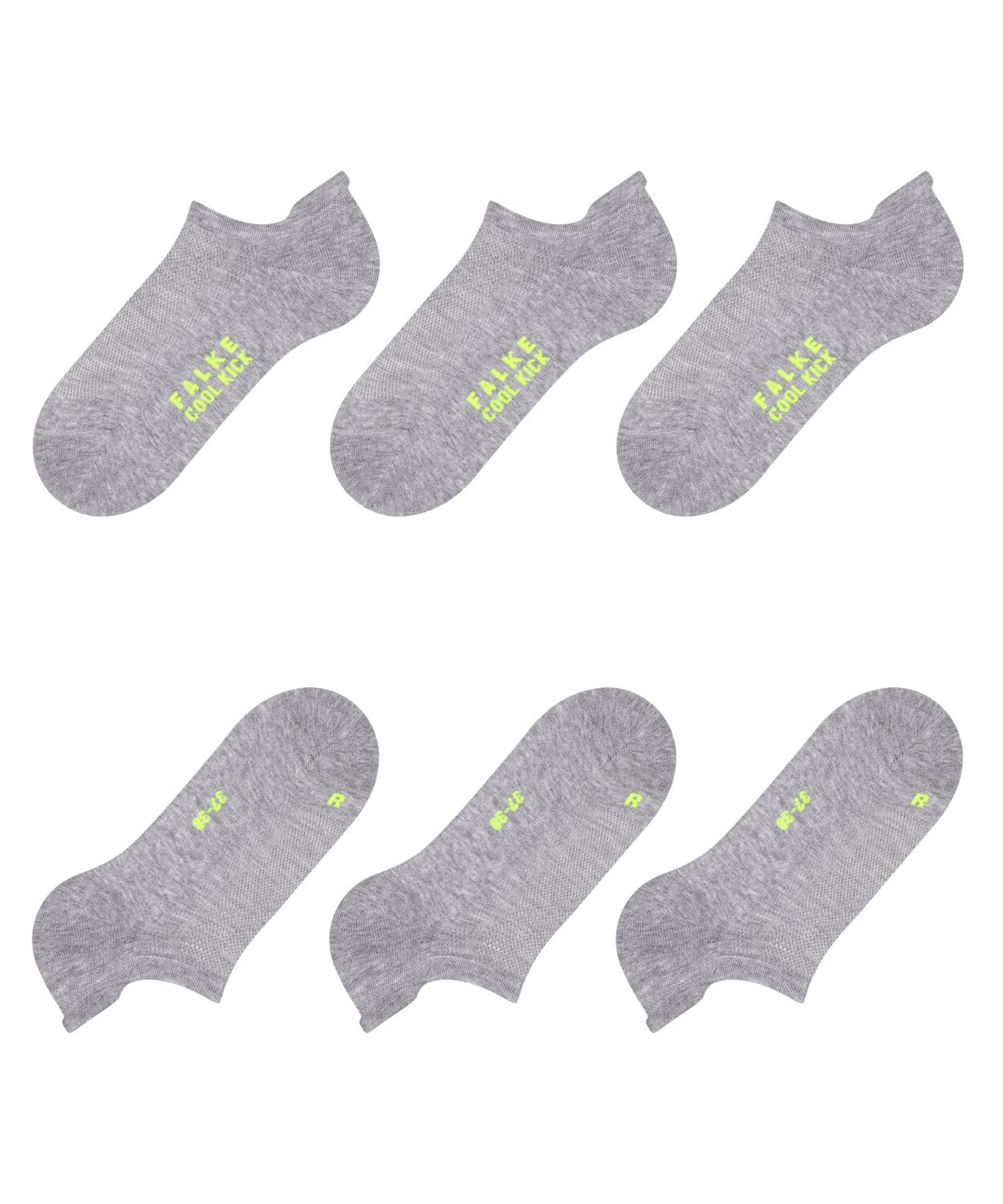FALKE Uniseks Skarpety do trampek Cool Kick Sneaker Multipack U Sn miękki oddychający szybkoschnący jednokolorowe 3 Pak, Szary Light Grey Melange 3775, 39-41