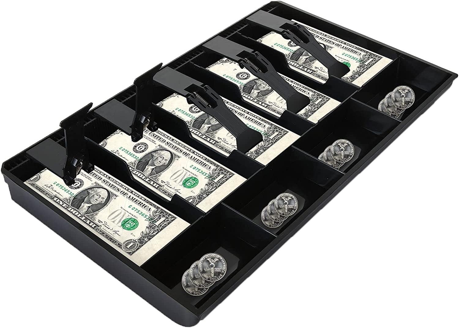 SKGREEN ABS Cash Drawer, 5 Bills and 4 Coin Compartment, Cashier counter cash Storage Tray