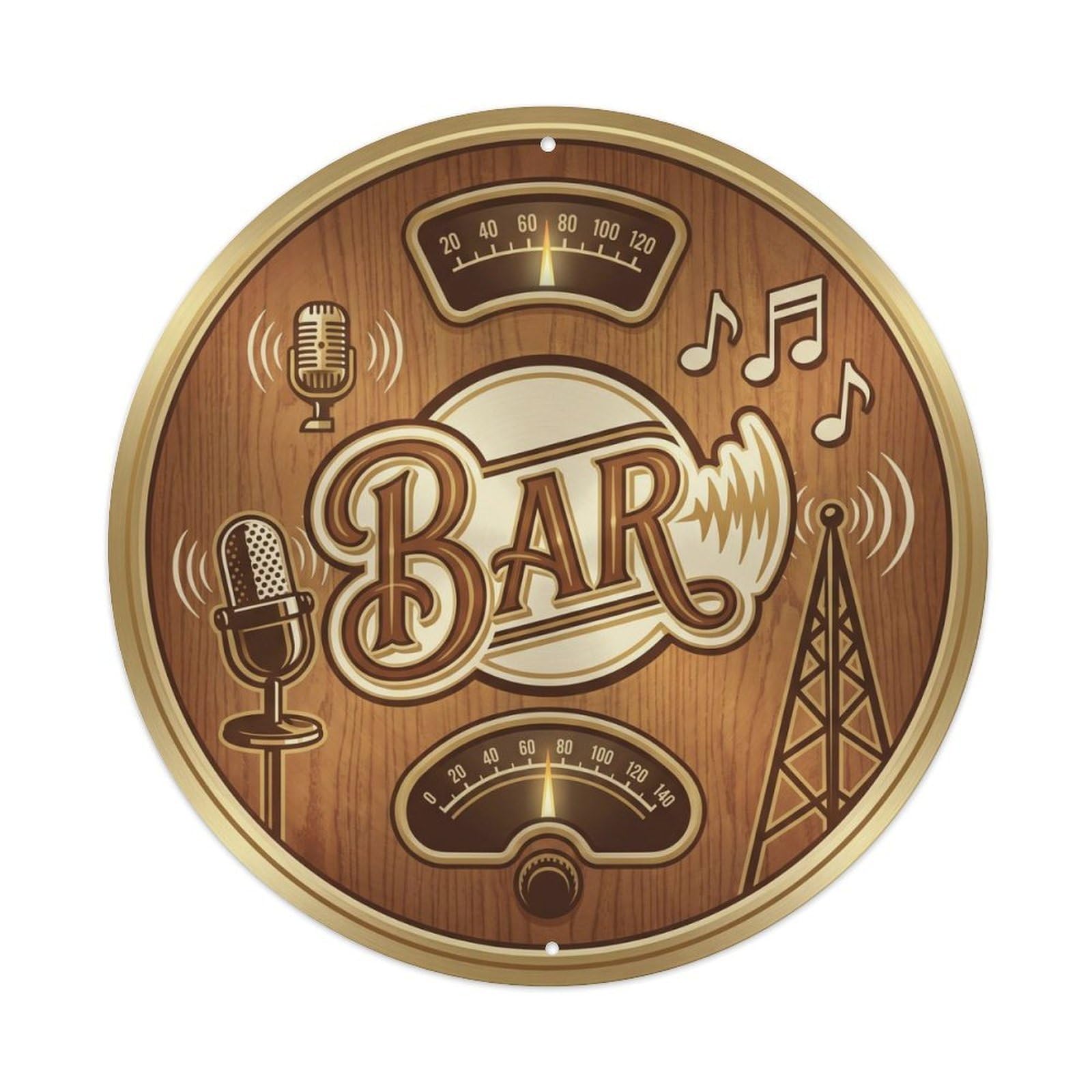 BAR Vintage Radio Shield Metal Tin Sign Plaque