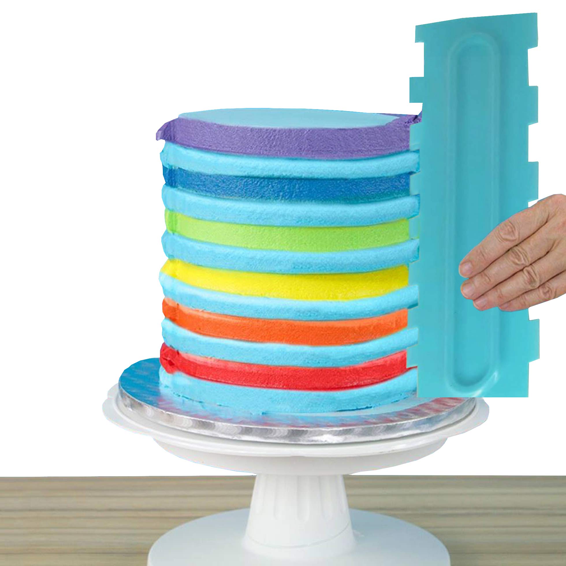 Antallcky Set 6 Raschietti Per Torte In Acrilico - Pettini Per Glassa Con 11 Texture - Strumenti Per Decorazione Dolci