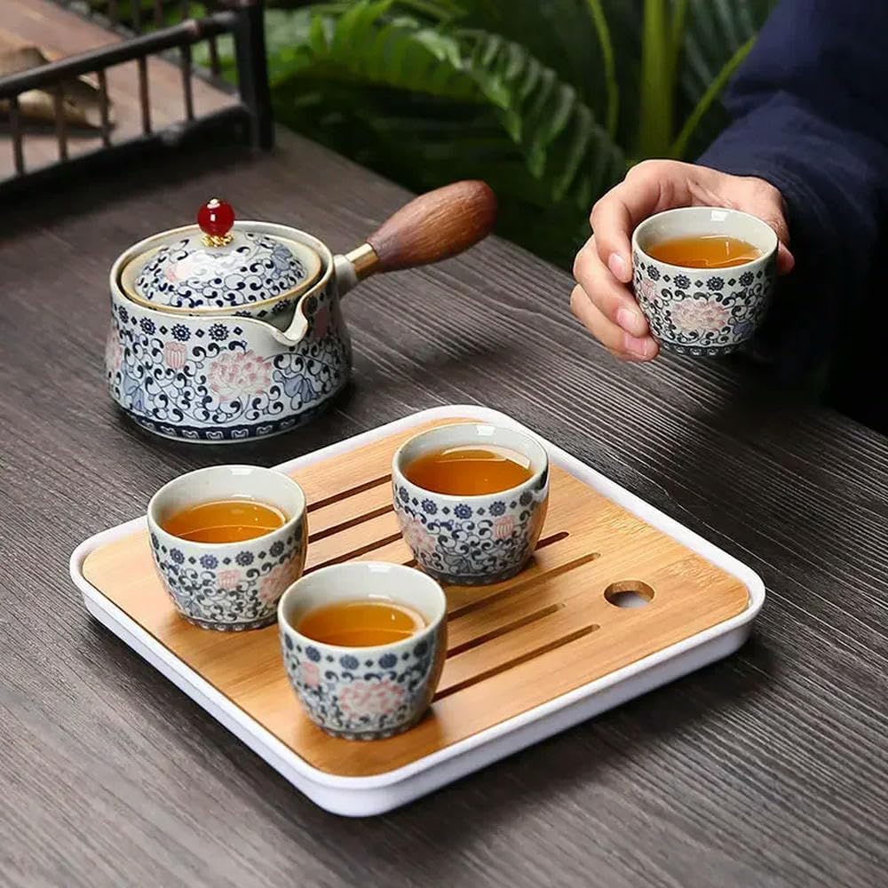 Chiński zestaw do herbaty Kung Fu, podróżny zestaw do herbaty, ceramiczny, przenośny zaparzacz, filiżanka do herbaty