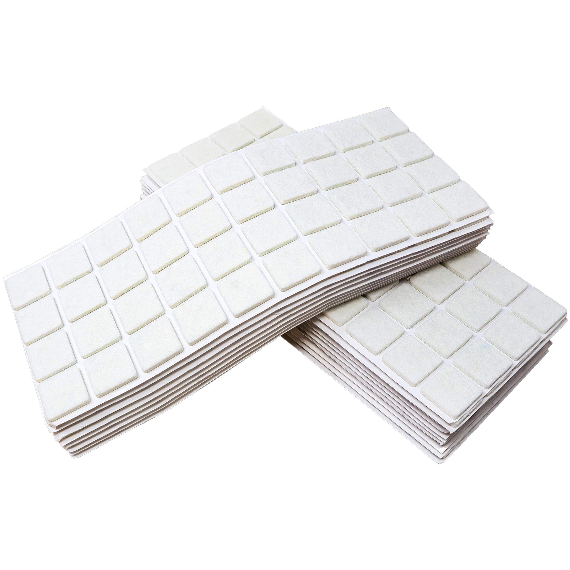 Adsamm 800 x self-Adhesive Felt Pads White 0 98x0 98 25x25 mm Square 0 138 3 5 mm