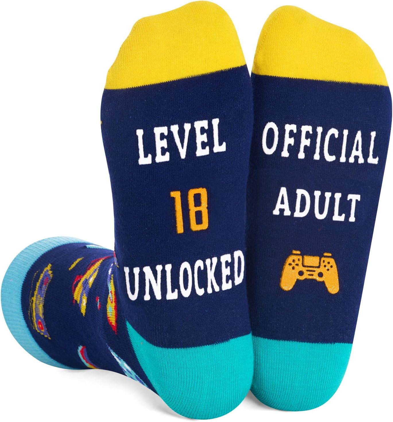 ZmartTeen Boy Birthday Gamer Gifts - Level Socks Gifts for 13-18 Year Old Teens Boys