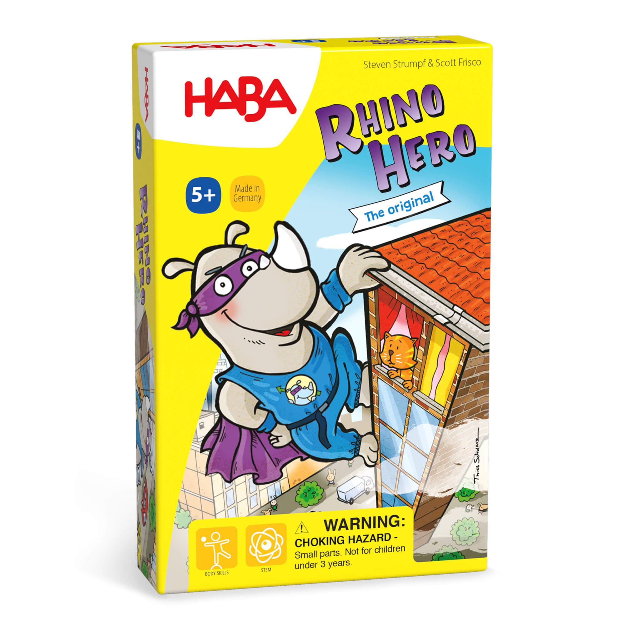 HABA Rhino Hero Junior Gioco Da Tavolo Cooperativo Per Bambini Dai 2 Anni, Impilazione E Memoria, Fatto In Europa