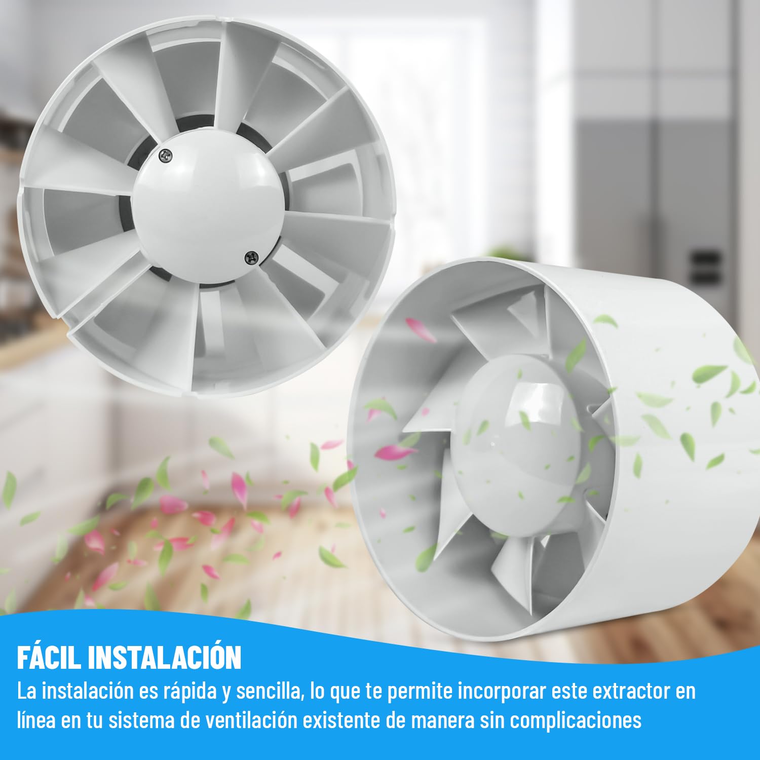GROWMANIA Extractor de Aire en Línea Tubo para Armario de Cultivo 150 MM | Extractor de Olor con Caudal de Aire 295 m³/h | Aire Fresco Invernadero | Motor Silencioso