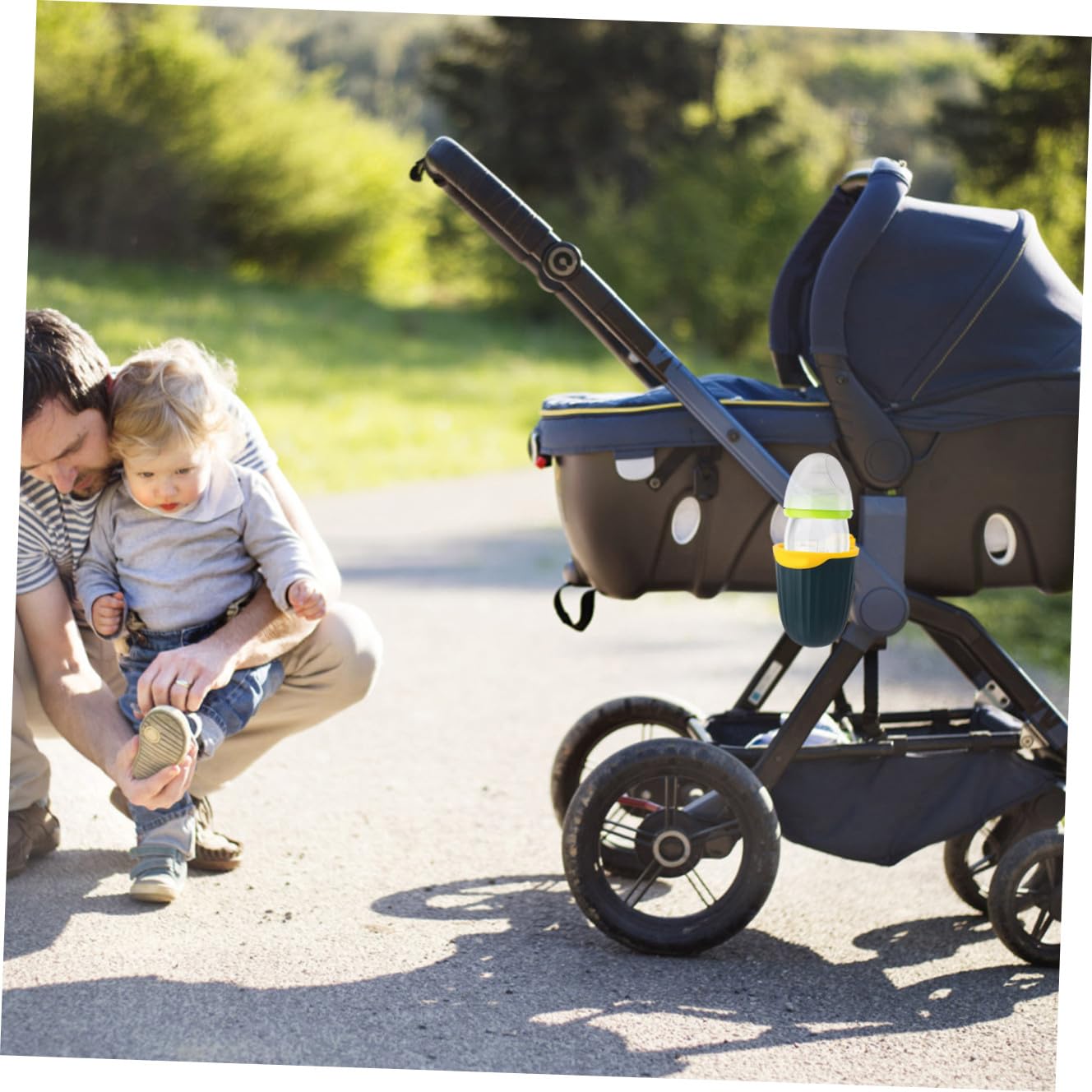 Abaodam 2pezzi Portabicchieri Per Carrozzina Supporto Per Borraccia e Bottiglie Accessorio Pratico Per Passeggini e Biciclette Design Elegante