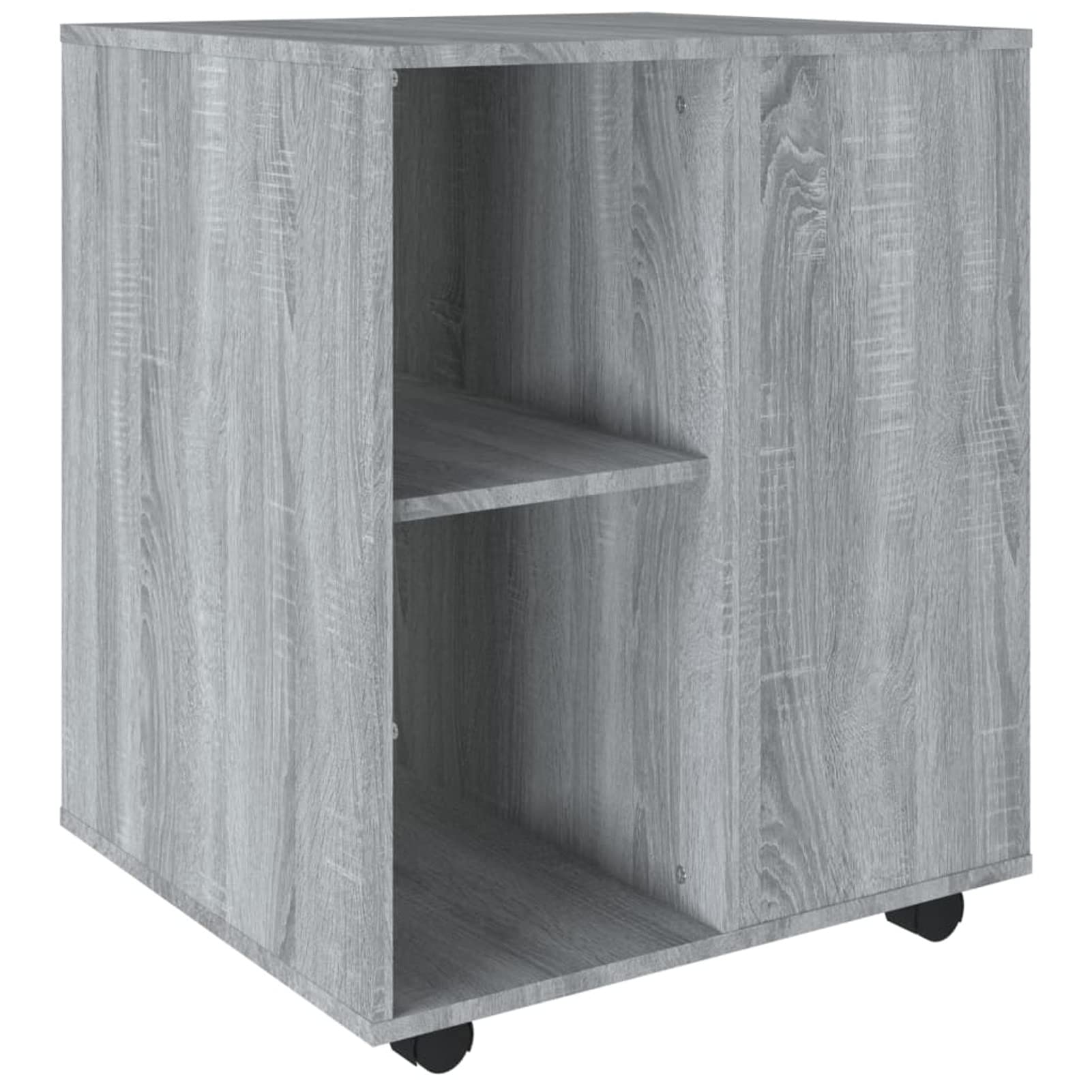 Armadietto con Ruote Grigio Sonoma 60x53x72cm Legno Multistrato,Carrello Porta Stampante, Mobiletto con Ruote, Supporto per Stampante in Legno, Classificatore per Documenti per Studio, Uffici