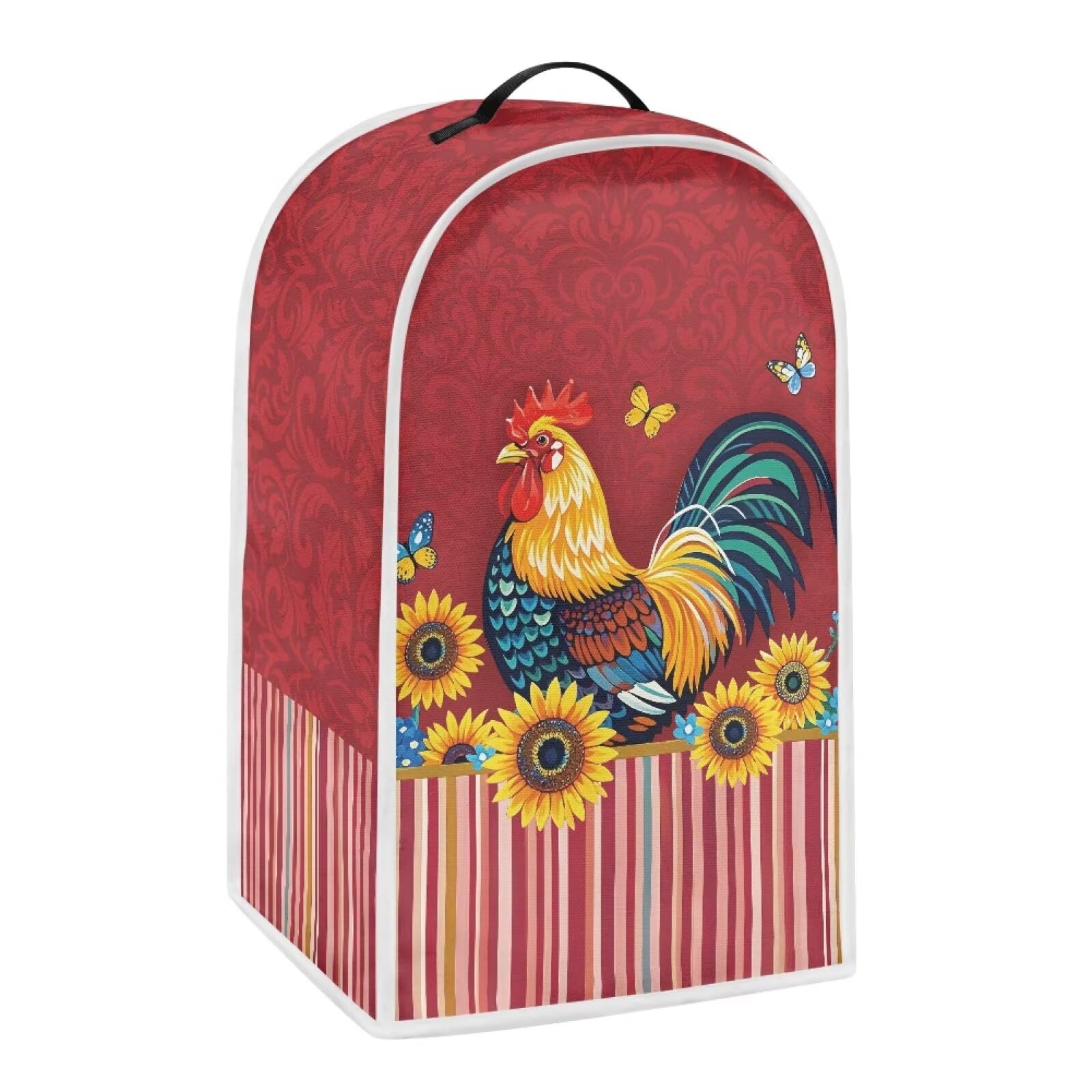 Rooster Butterfly Sunflower Blender Dust Cover, Anti Fingerprint Polyester Stand Mixer or Coffee Maker Appliance Covers, Dust Proof Stain Resistant Blender Cover for Kitchen Appliance