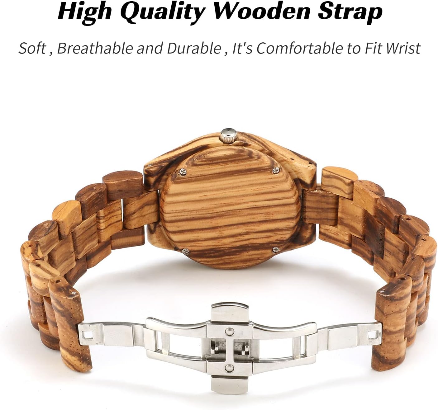 RORIOS Unisex Wooden Watch Analog Quartz Watch with Wood Band Lightweight Couple Wooden Watches Natural Wooden Watches for Men Women
