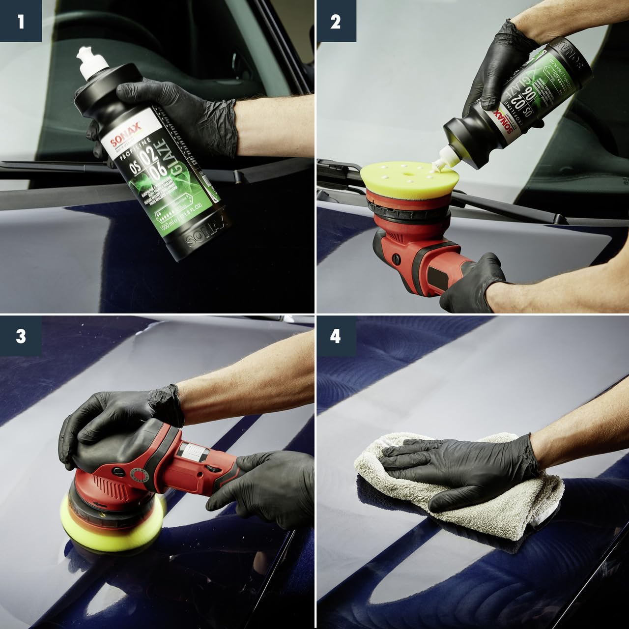 SONAX PROFILINE OS 02-06 (1 litro) lucidante tutto in uno con sigillatura rapida per applicazione a mano e a macchina | Art. N. 02473000
