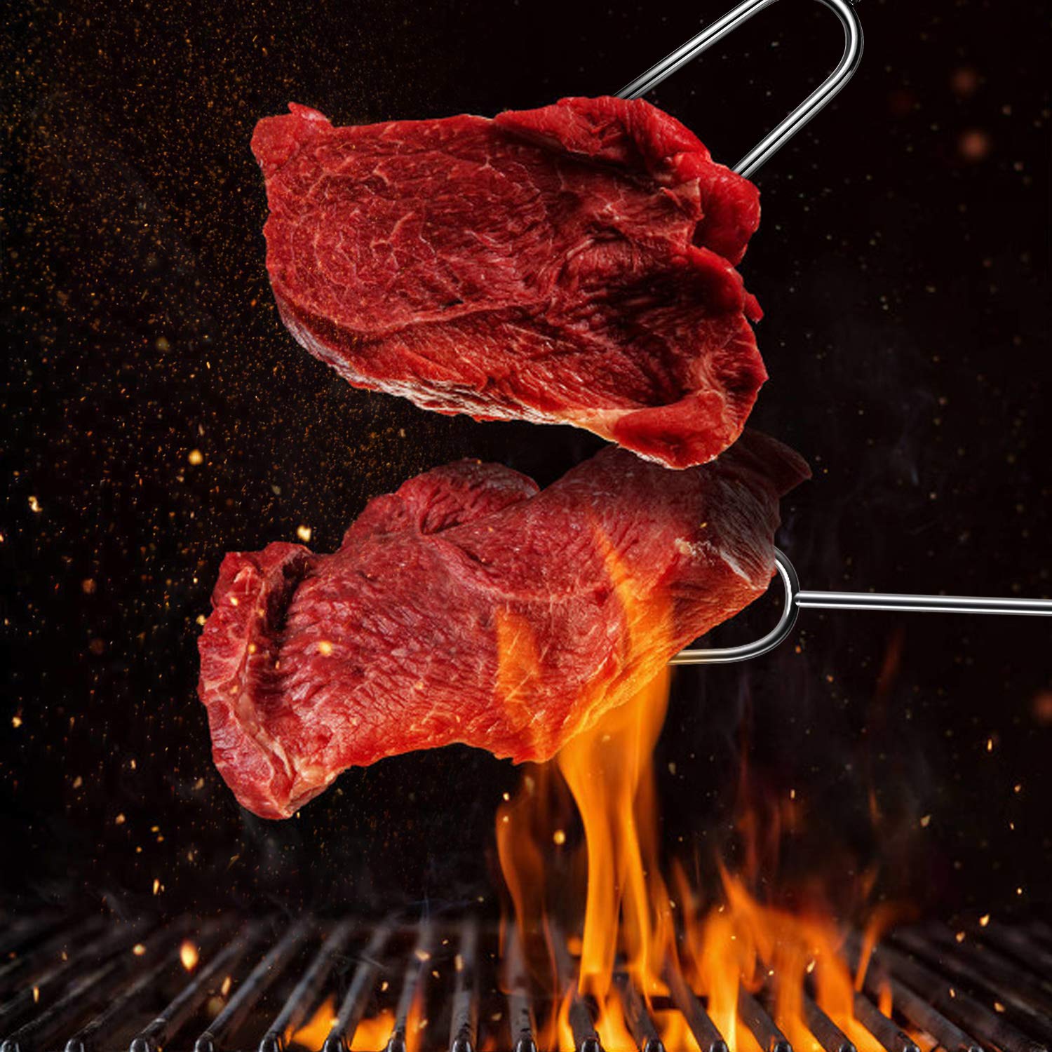 Homealexa Horquillas para Barbacoa de 6 Piezas, Brochetas Telescópicas de Acero Inoxidable, Palos para Asar Malvavisco de 85 cm Adecuado para Barbacoa, Hoguera, Camping, Picnic, Fiesta