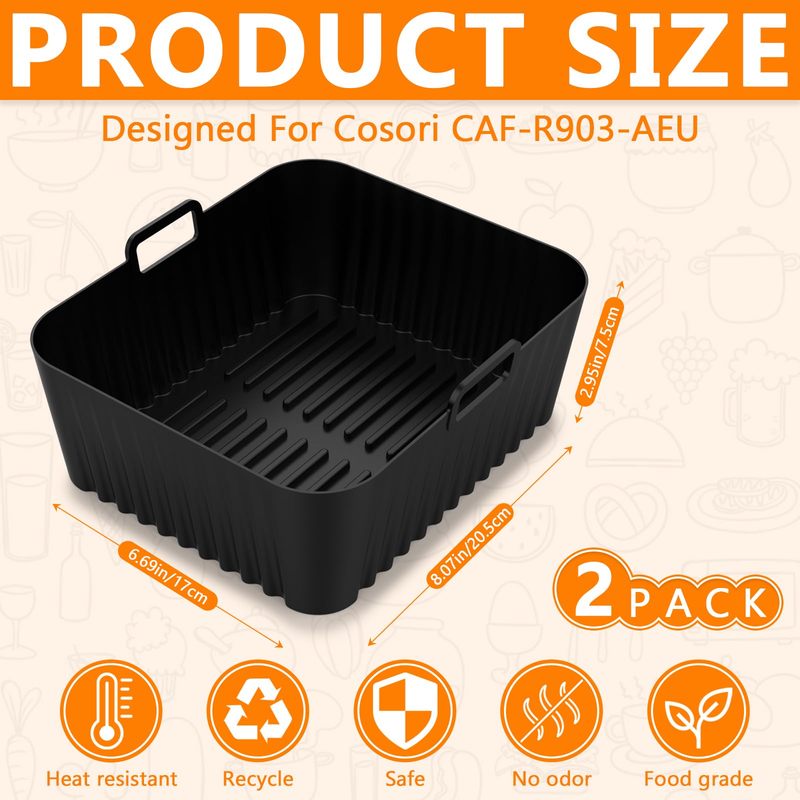 1PC Riutilizzabile Airfryer Pan Liner Accessori Friggrici Ad Aria In Silicone Forno Teglia