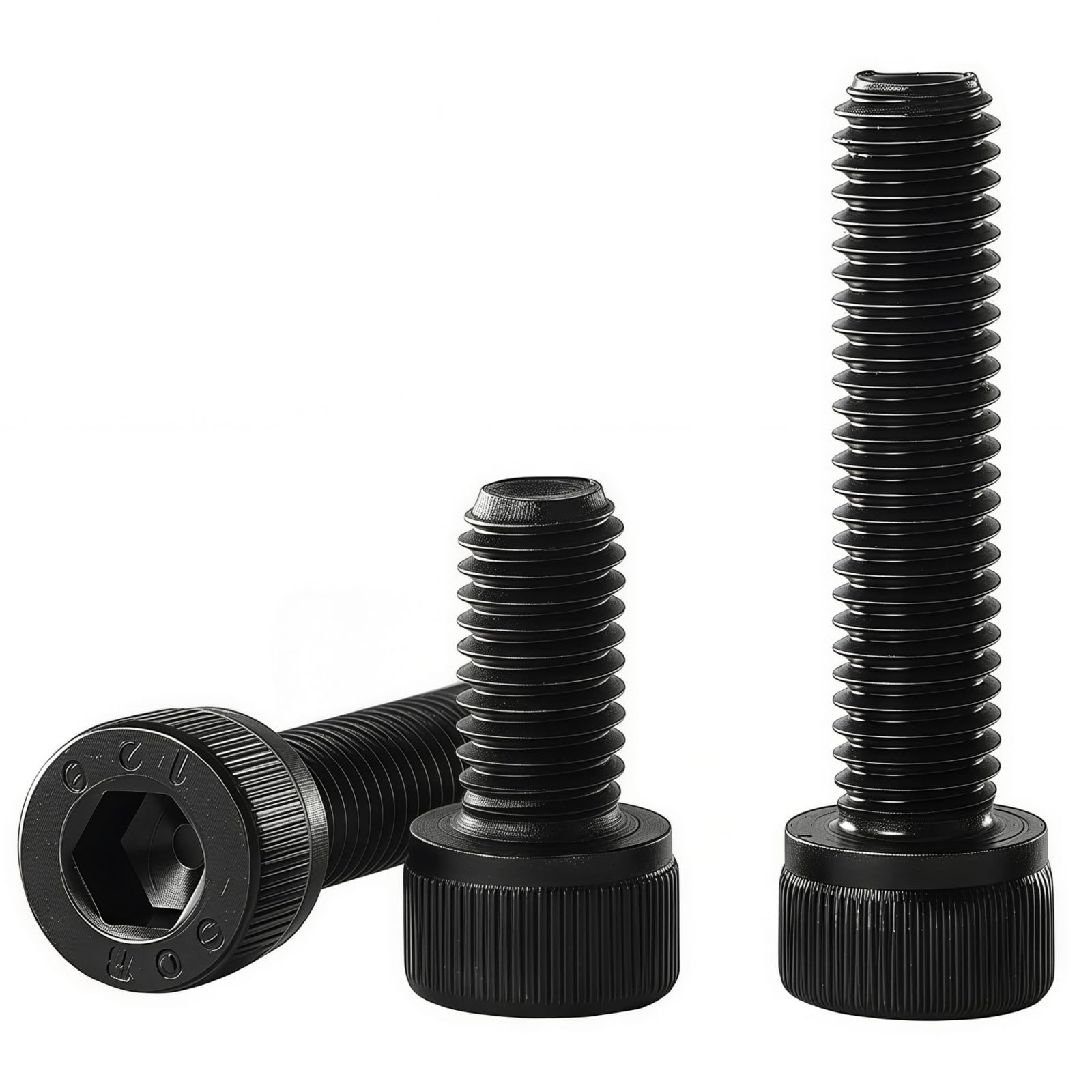 YIIFLY M12-1.75 x 50mm Socket Head Cap Screws, M12x1.75 bolt, 12.9 Grade Alloy Steel, Allen Socket Drive, Black Oxide Finish, Full Thread, Quantity 6,