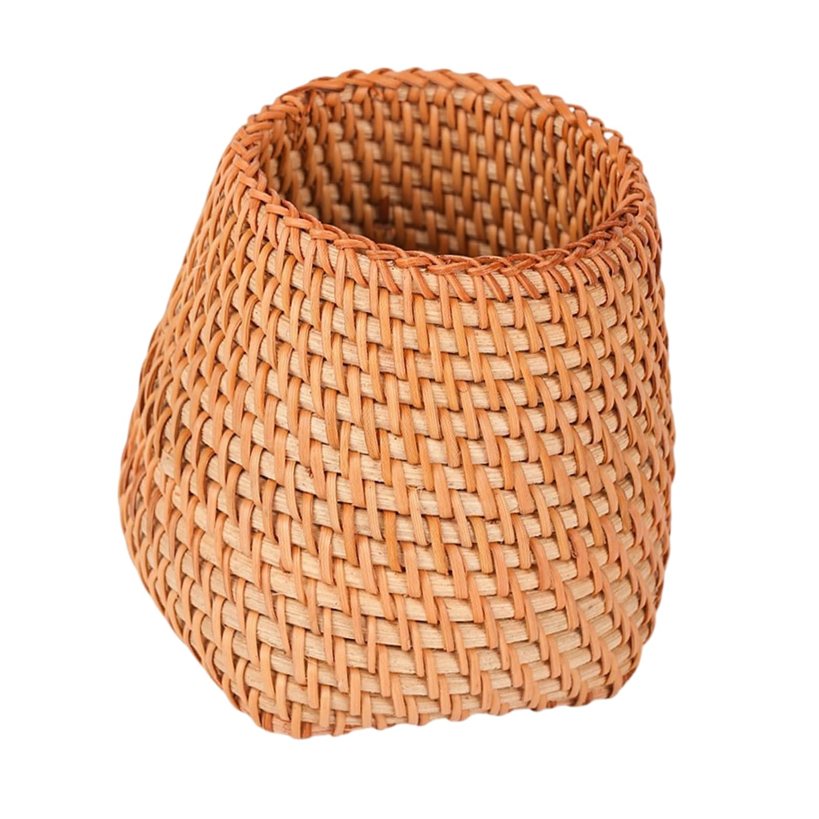 Bbajszx Handwoven Rattan Pen Storage Container Decorative Desktop Organiser for Bedroom Countertop Offices Desk Organization Stalk Desk Planner