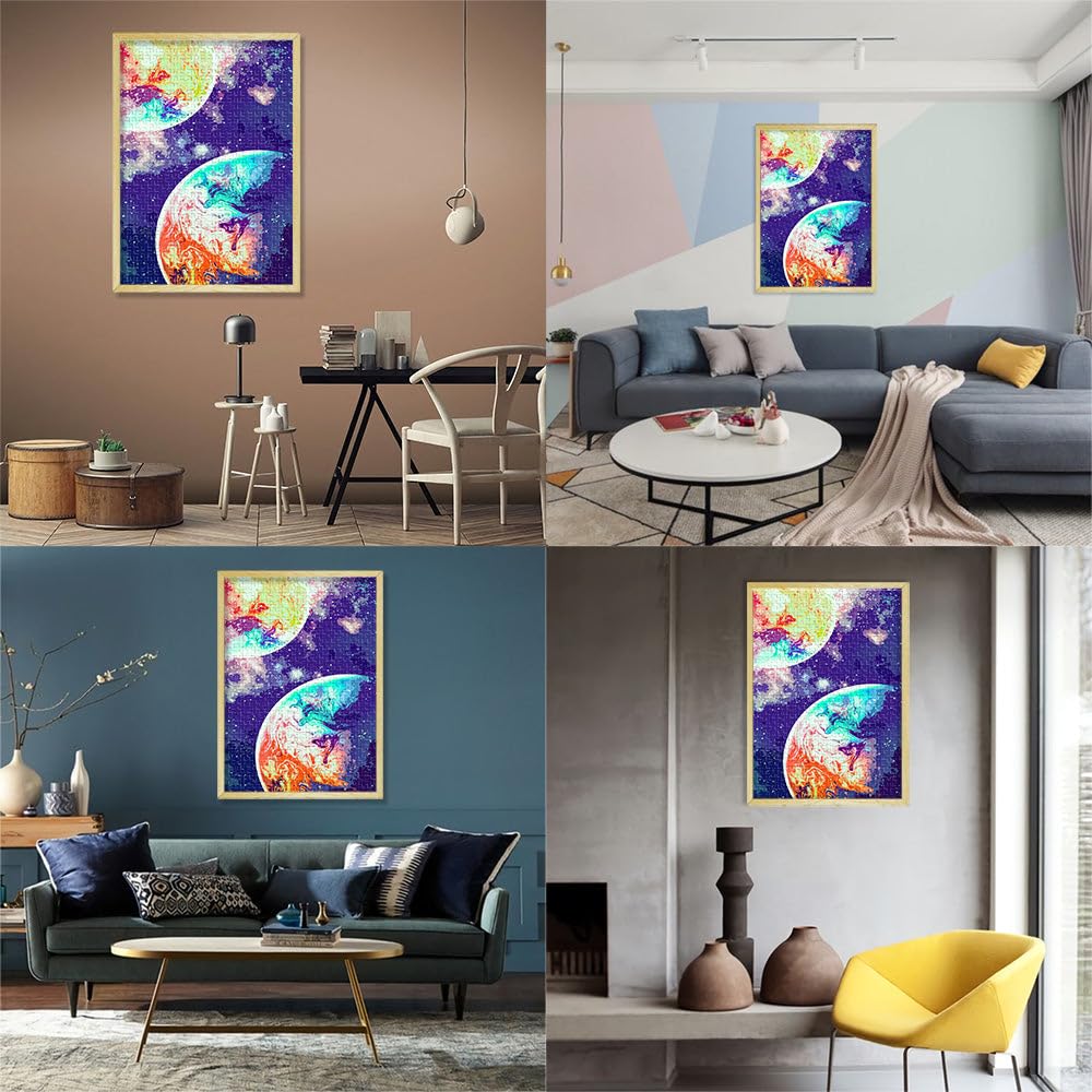 Arte spaziale Pianeti astratti Puzzle da 2000 pezzi per adolescenti Giocattoli Giochi Educativi Antistress Decorazione murale Regali unici per compleanno e Natale 70x100cm