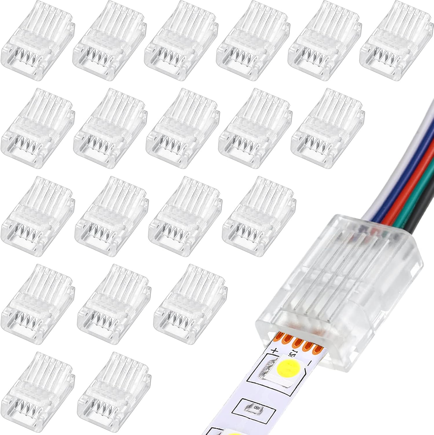 Flutesan RGB LED Light Strip Connectors 20 Waterproof LED Adapter