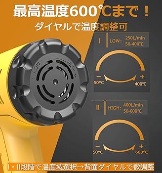 Amazon | Anesty HG-01Y ヒートガン 無段階調温可 ひーとがん 2