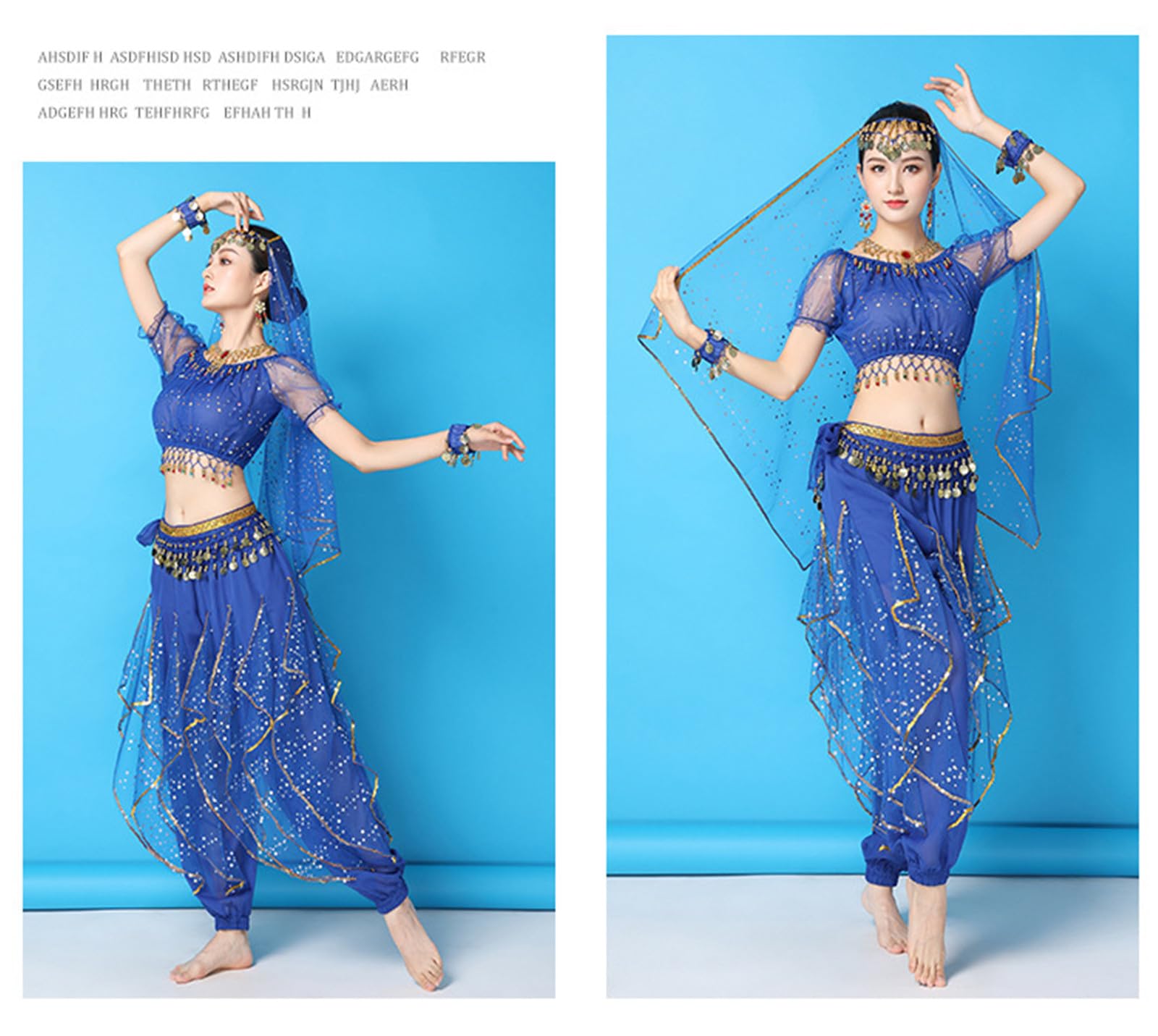 CHICTRY Ensemble Danse Orientale 2PCS - Haut Top & Pantalon Belly Dance Femme