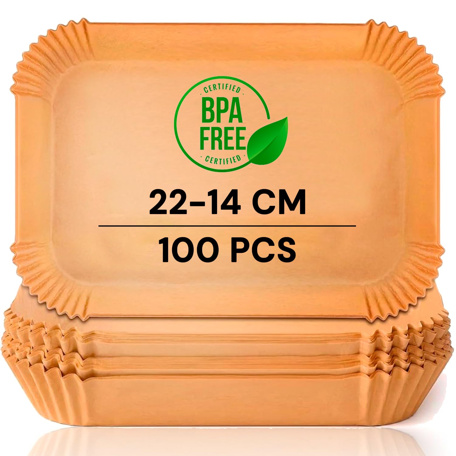 edihome, Carta Forno per Friggitrice ad Aria, per Microonde, 100 Unità, 22x14 cm, BPA Free, Monouso, Adatto al Forno (Rettangolare, 14x22 cm)