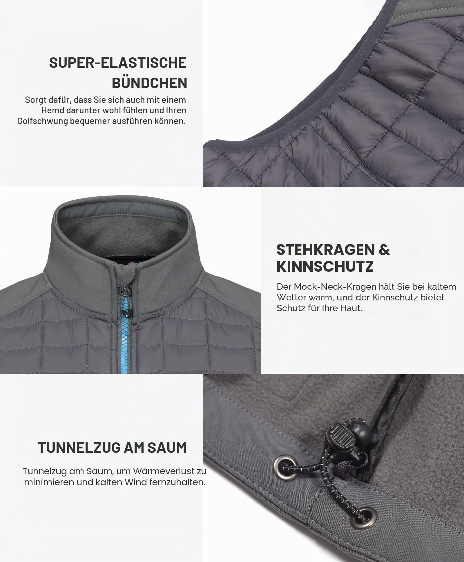 Little Donkey Andy Leichte Puffer Weste Herren Warme Ärmellose Outdoorjacke Wandern Reisen Laufen