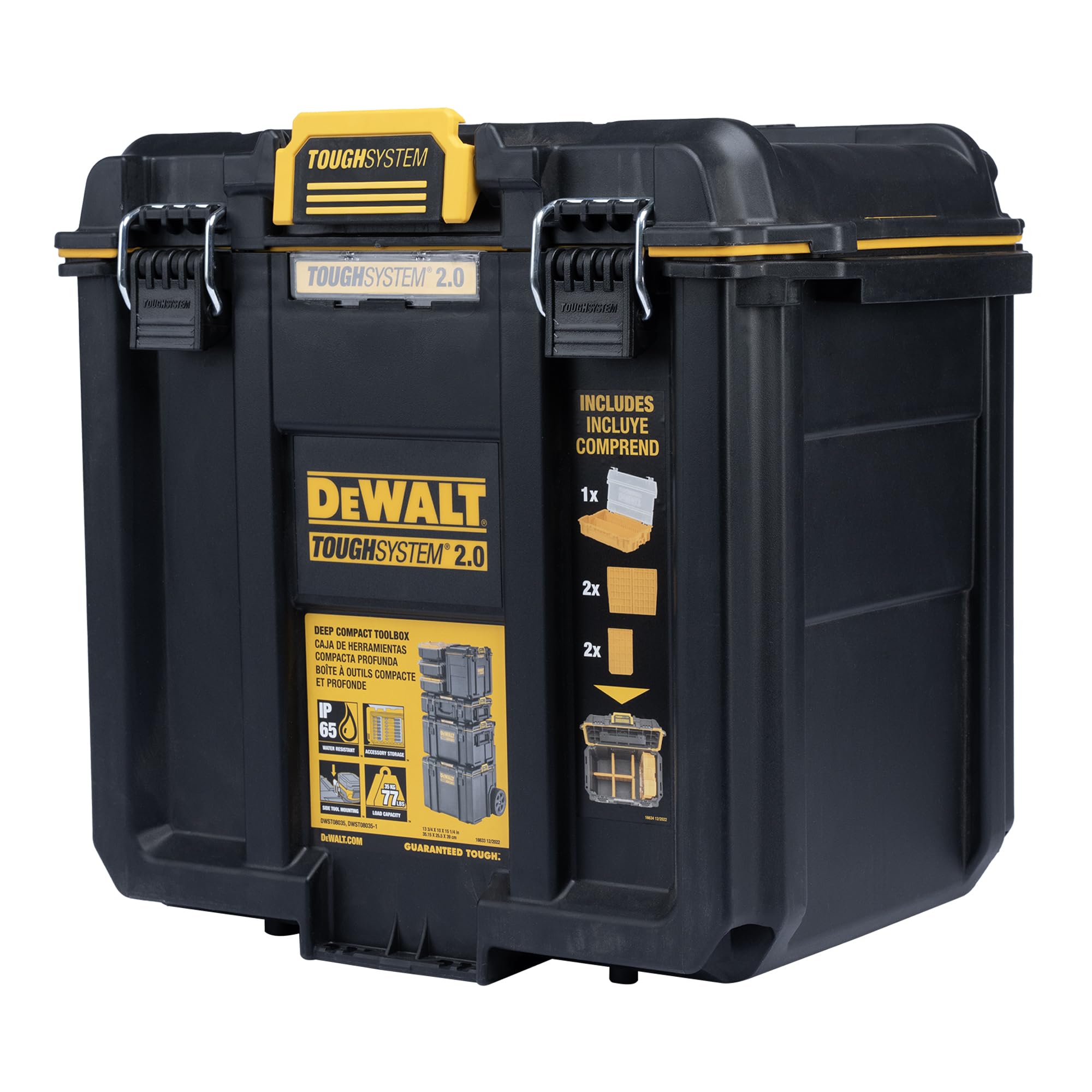 DEWALT TOUGHSYSTEM 2.0 Caja de herramientas compacta y duradera con separadores extraíbles (DWST08035)