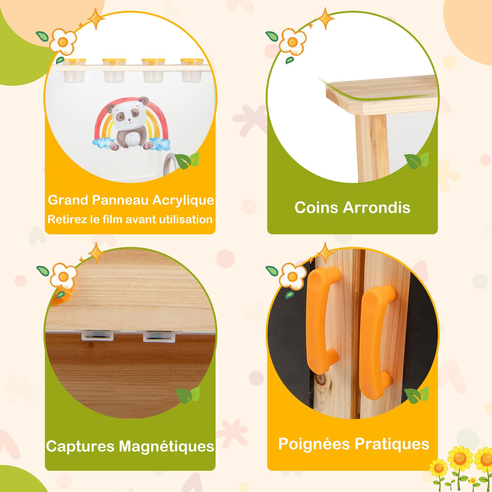 GOPLUS Cuisine d'Extérieur Evolutive en Bois de Sapin, avec Pots de Plantation, Plaques de Cuisson, Évier Amovible, Tableaux Noirs pour Enfant 3+ Ans