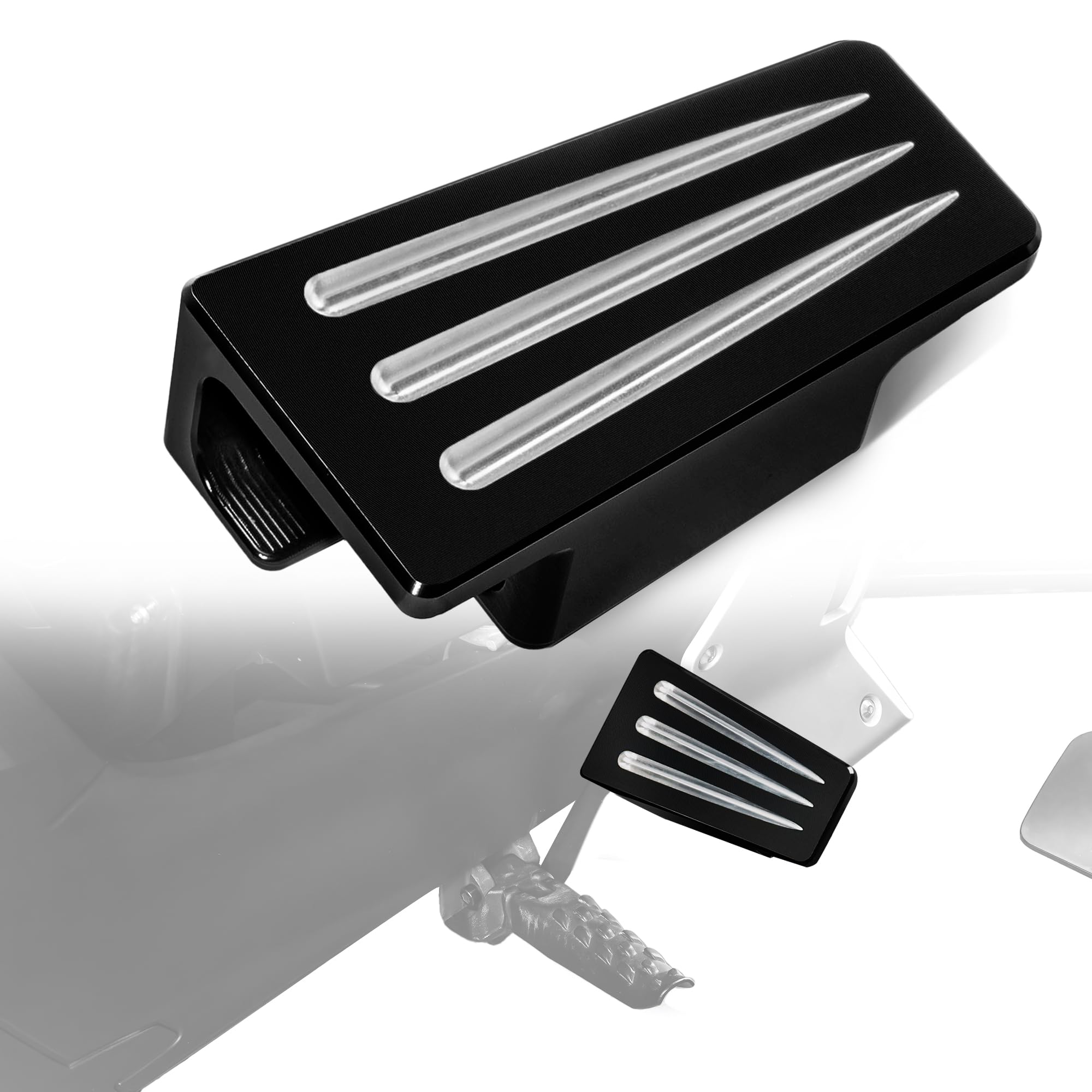 Größeres Bremspedal aus Billet-Aluminium für Can Am Ryker, Pedal-Fußbretter für Can-Am Ryker 600 900 Sport & Ryker Rally Edition alle Modelle Zubehör (schwarz)