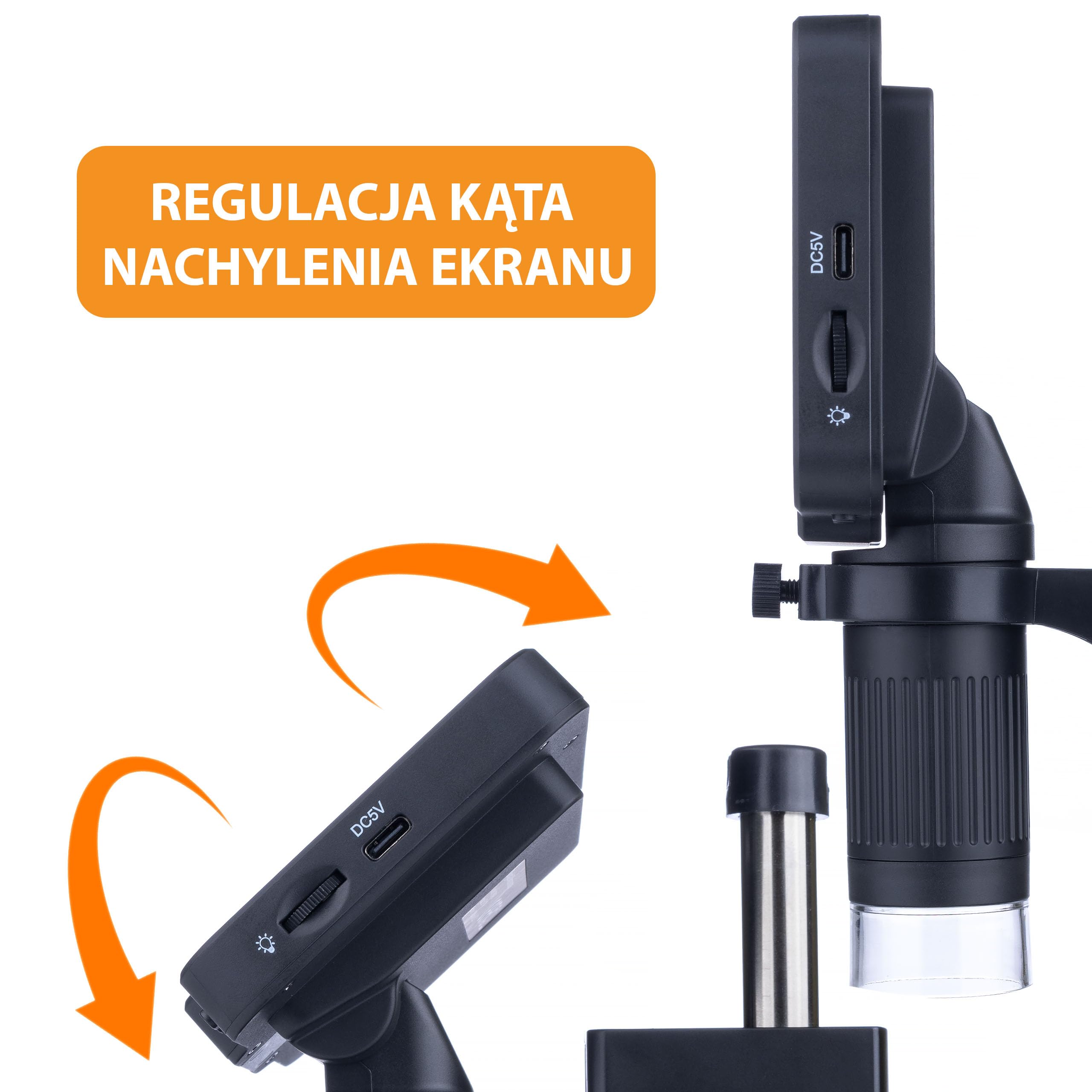 Rosfix Microscopio Digitale LP043-Z01C – Display LCD 4,3", Zoom Digitale, 8 LED Regolabili, 12MP, USB-C | Analisi Elettronica, Biologia, Gioielli | Microscopio Portatile