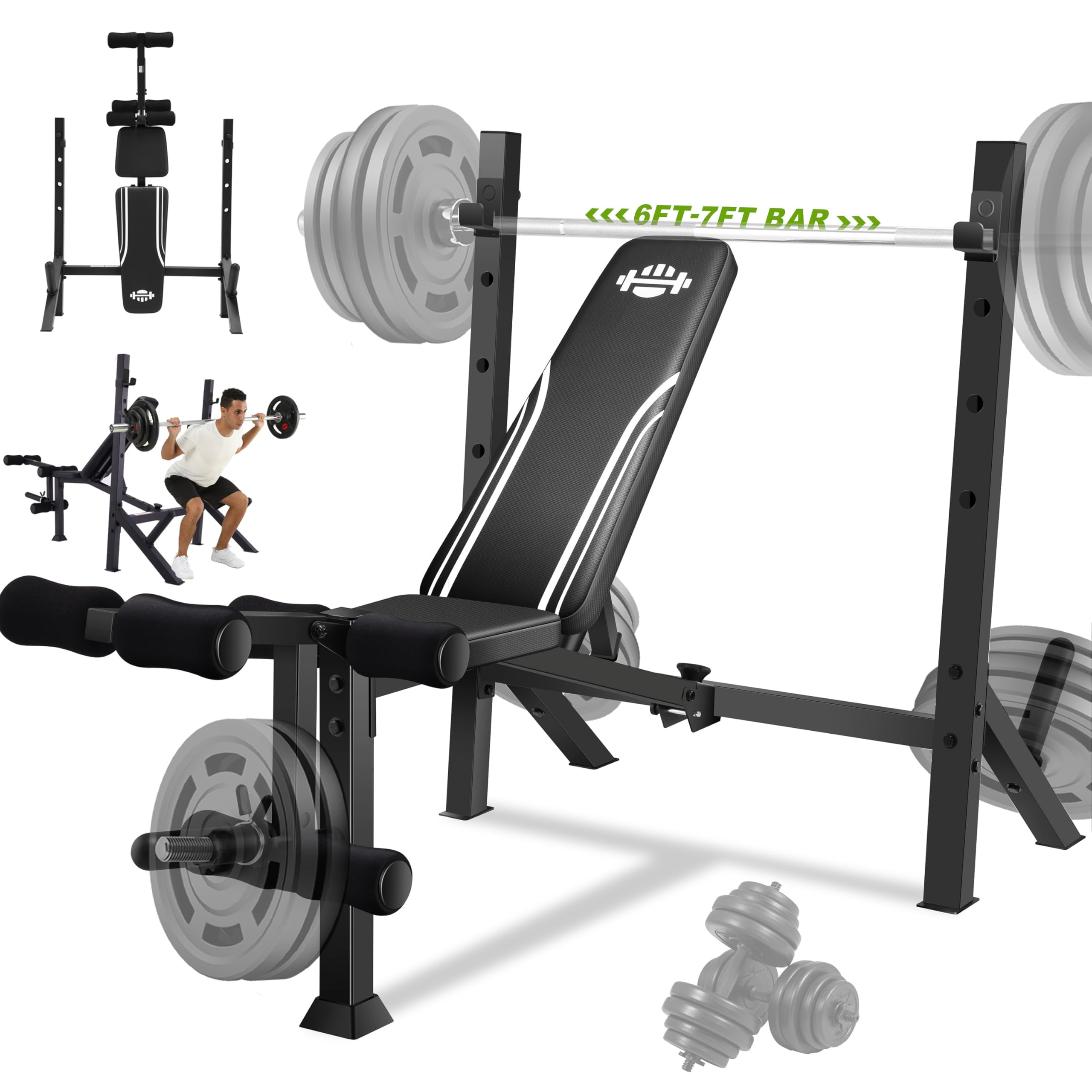 Squat Rack Weight Bench In Stock ANCHEER 900LBS Olympic Weight