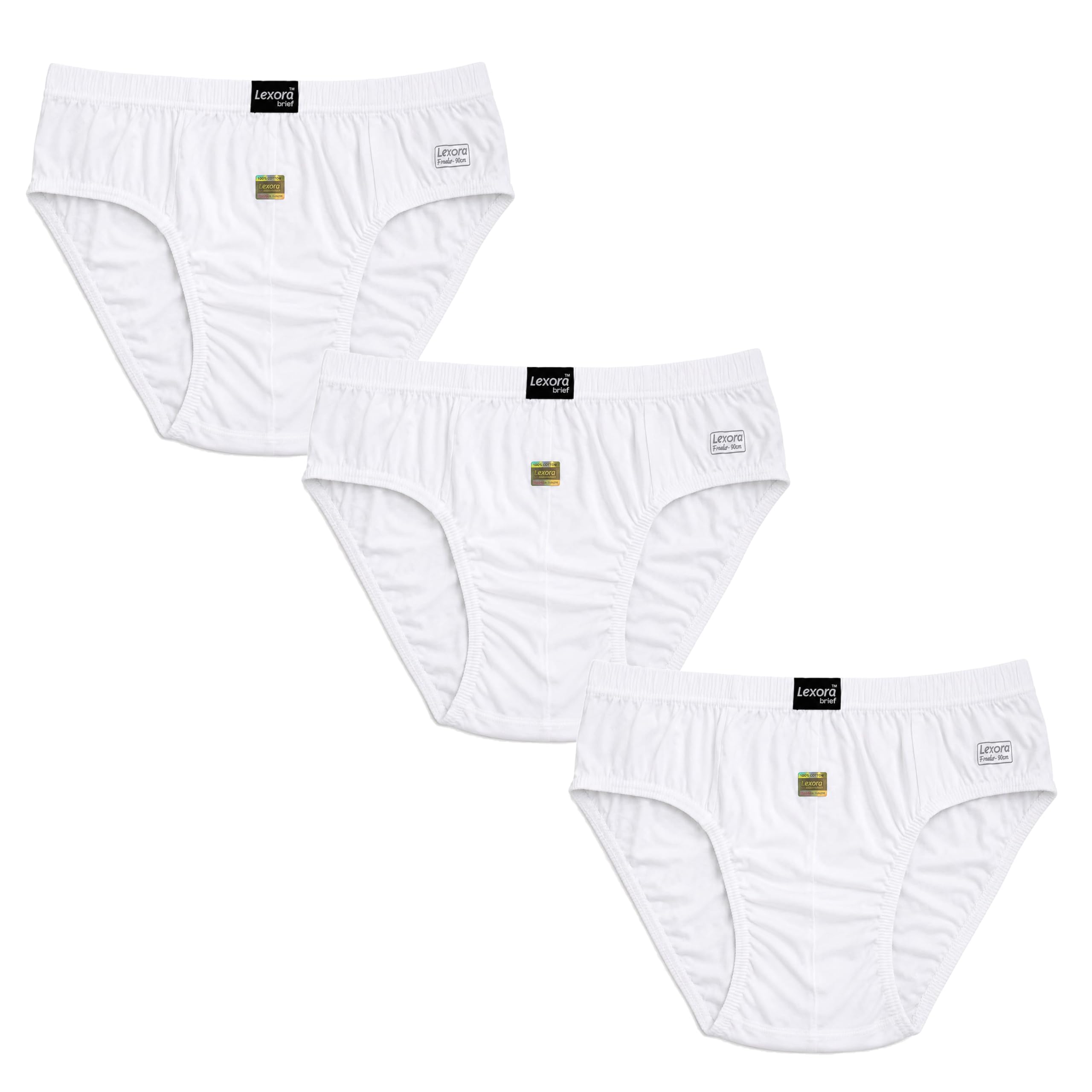 Men Super Combed Cotton Solid Brief White Pack of 3-image-7