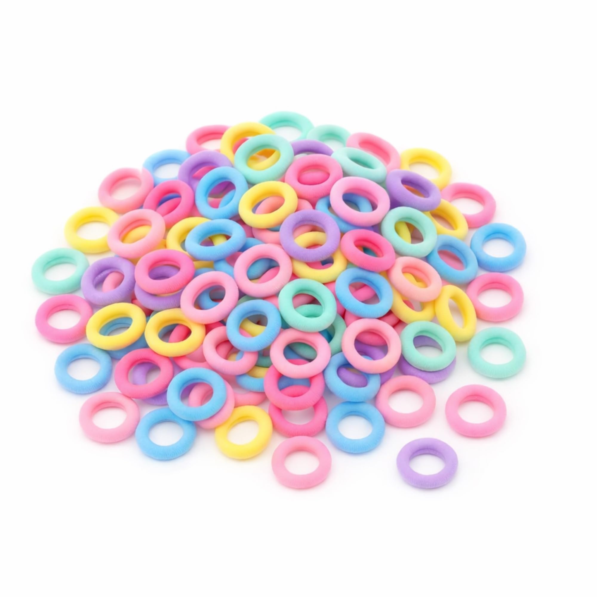100 Pcs Baby Hair Ties for Girls and Kids Soft Premium Cotton Mini Elastic Rubber Bands Stretchable Non-Slip Small Ponytail Holder Tiny (Pastel Color) (Pack of 100)-image-11
