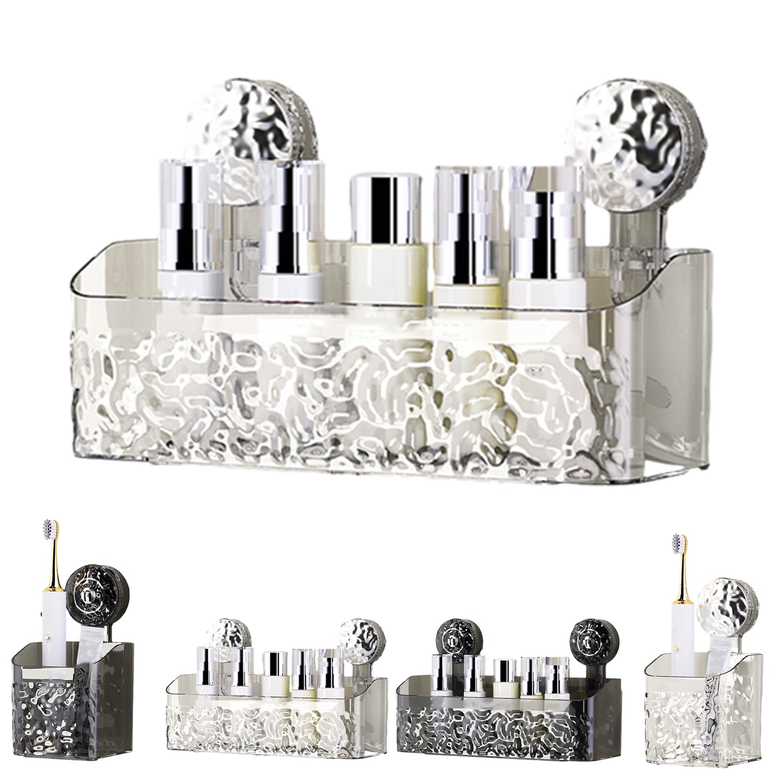 Amazon.com: Cenbini Androf Acrylic Transparent Shower Storage, Raidley ...