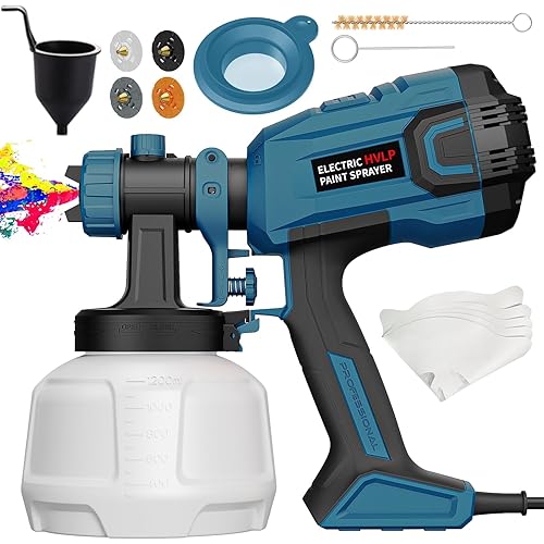 Paint Sprayer - 700W HVLP High Power Electric Spray Paint Gun with Adjustable Spray Width, 4 Nozzles & 3 Patterns, 40 Fl Oz Container, Easy to Clean, for Furniture, House, Fence, Walls, Etc.