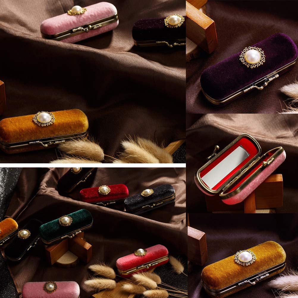 Cabilock Fashion Lipstick Box Lip Balm Organizer Bag Durable Soft Cosmetic Storage Case with Mirror (Chocolate)